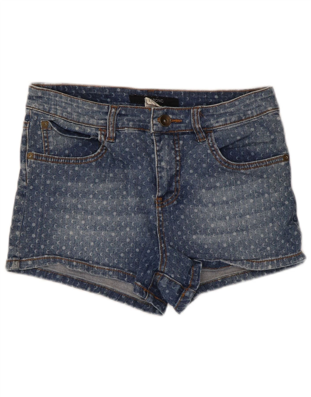 Billabong denimshorts til kvinder W28 Mellemblå plettet bomuld