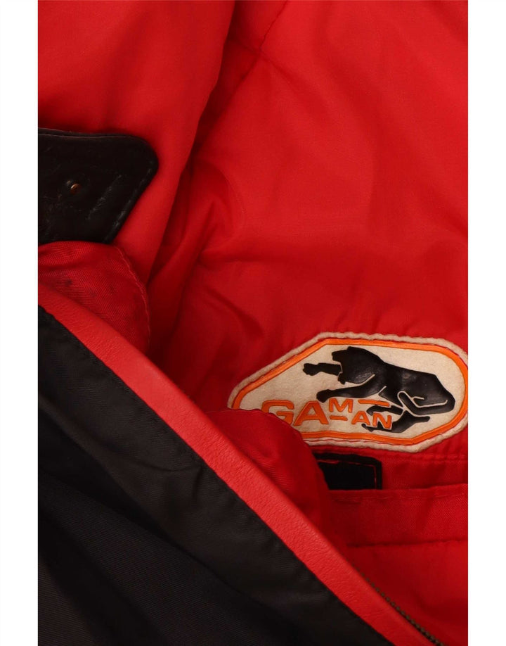 Vintage Bomber Jacket til mænd UK 42 XL Rød Colourblock Polyamid