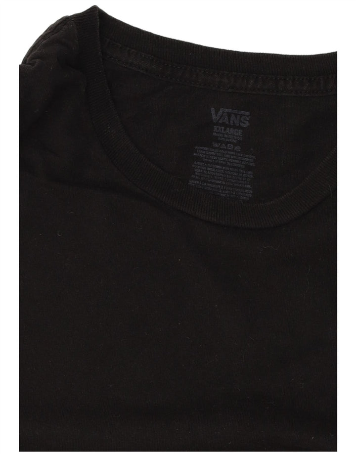 VANS Herre Grafisk T-Shirt Top 2XL Sort Bomuld