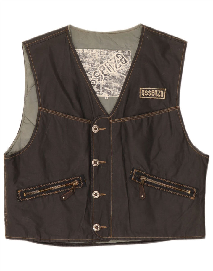 Vintage Herre Gilet lille sort bomuld