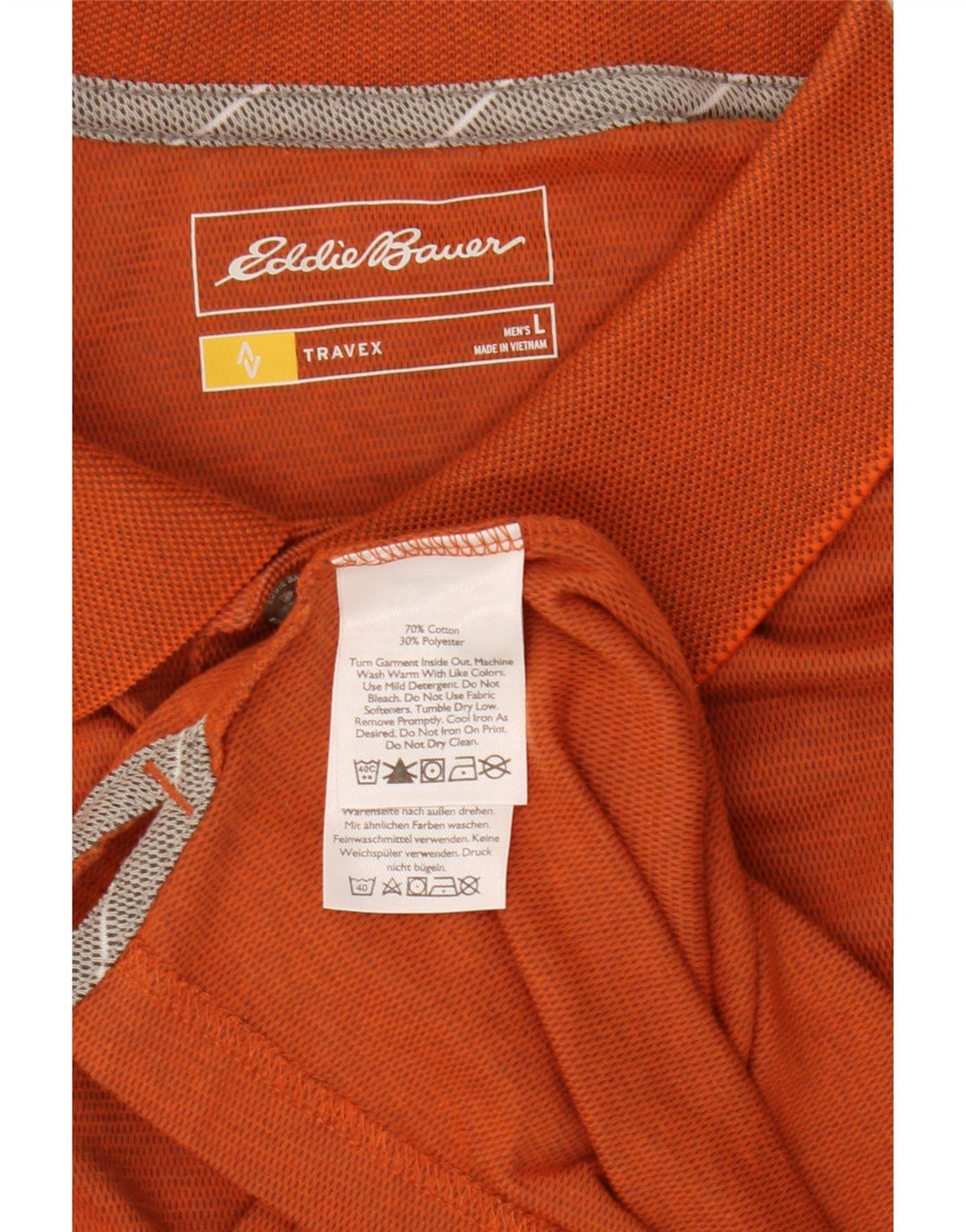 Eddie Bauer herre poloskjorte stor orange bomuld
