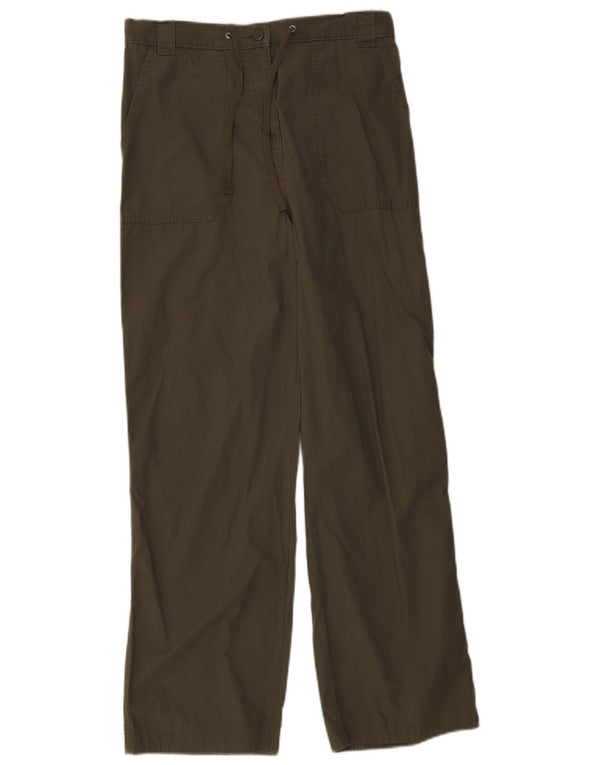 Marks & Spencer Kvinder Højtaljede Casual Bukser UK 12 Medium W30 L30 Khak