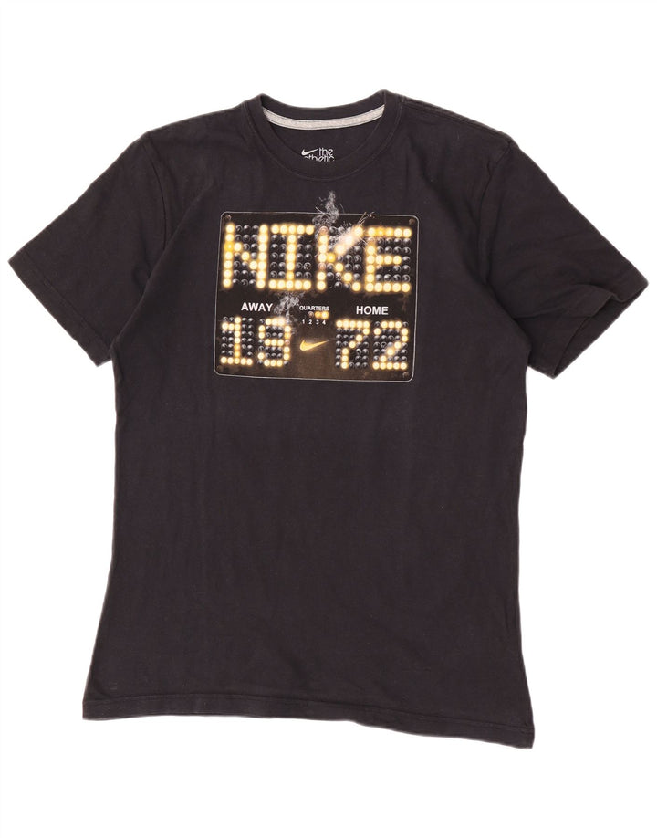 Nike Herre Regular Fit Grafisk T-shirt Top Medium Sort Bomuld