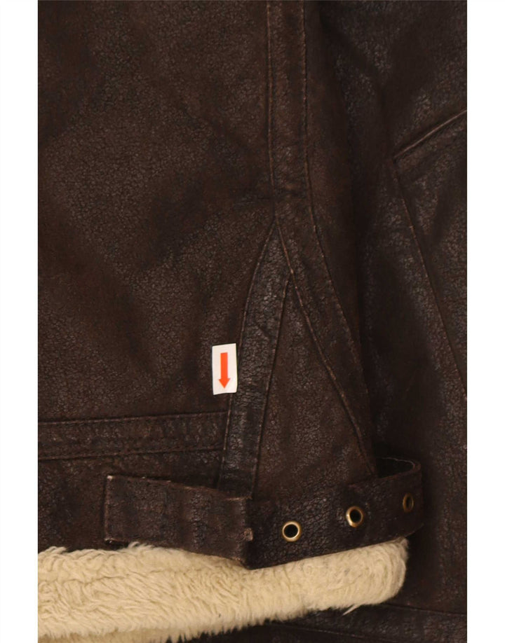 CINTI Herre Sherpa Læderjakke UK 42 XL Brun