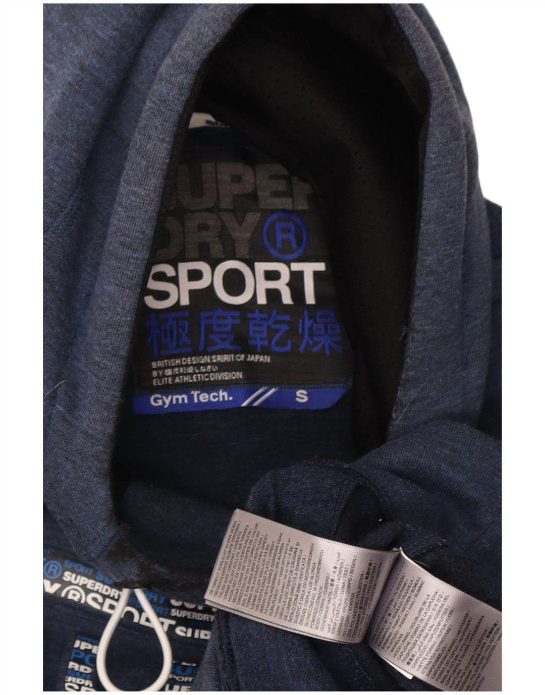 Superdry Grafisk hættetrøje til mænd, lille marineblå polyester
