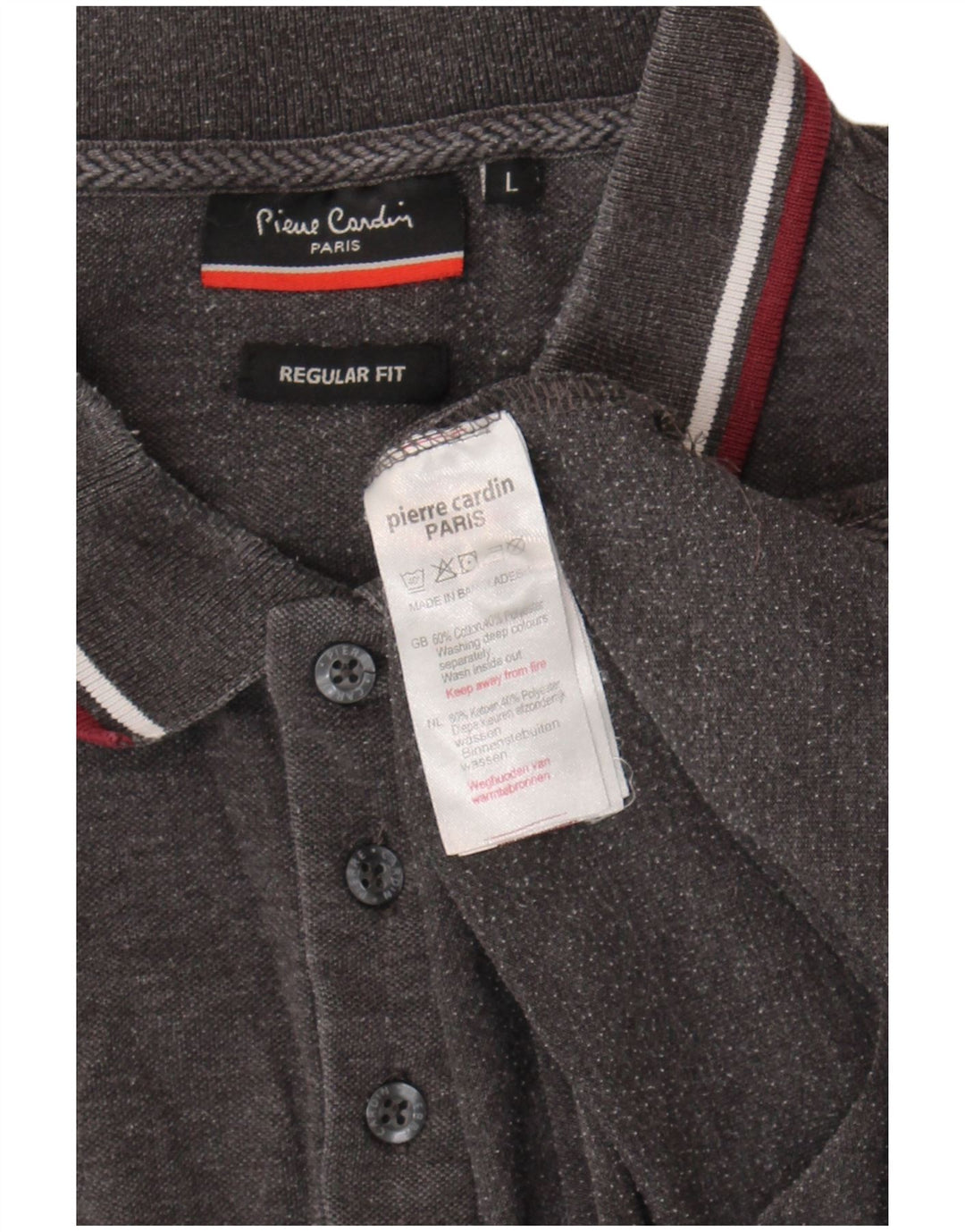 Pierre Cardin Herre Regular Fit Polo Shirt Stor Grå Bomuld