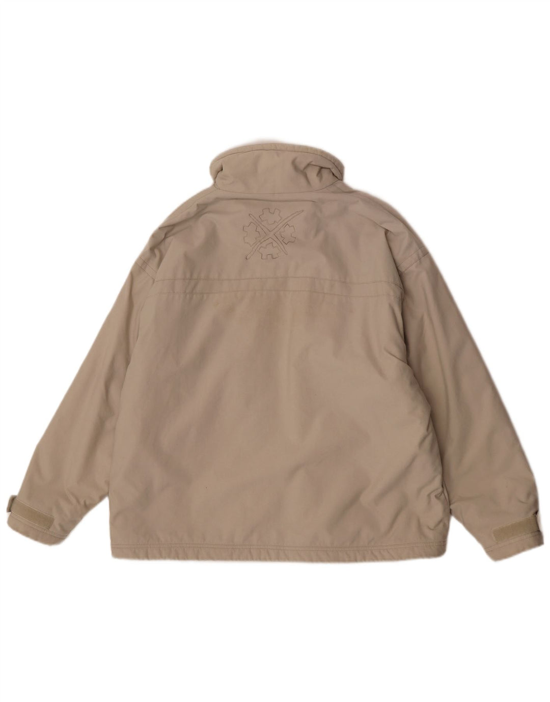 Exxtasy Herre Loose Fit Windbreaker Jacket UK 36 Small Beige Nylon