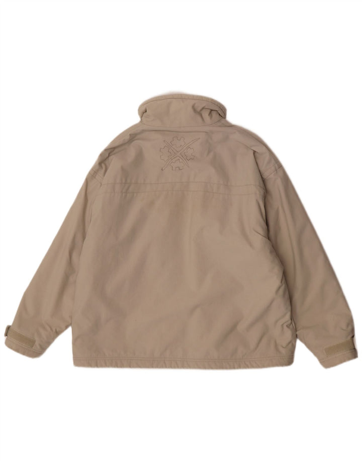 Exxtasy Herre Loose Fit Windbreaker Jacket UK 36 Small Beige Nylon