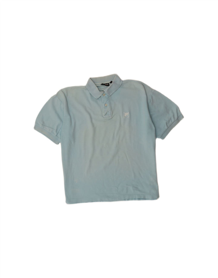 FILA Mens Polo Shirt Large Blue Cotton