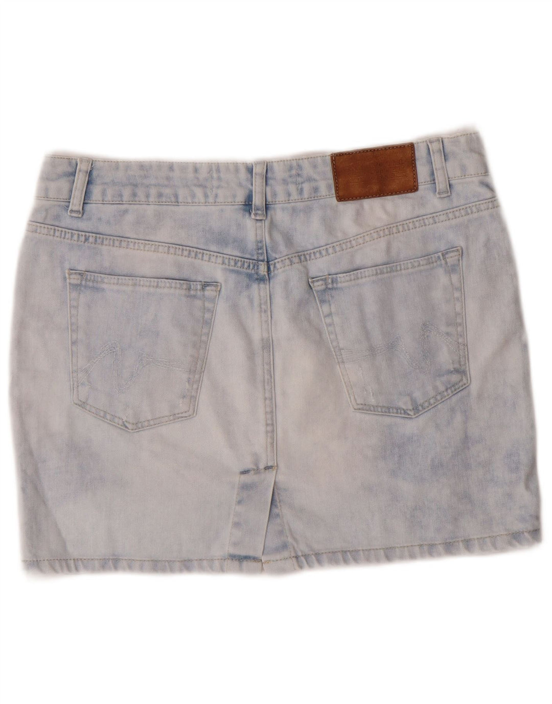 Zara Dame Acid Wash Denim Nederdel EU 40 Medium W30 Blue Cotton Classic