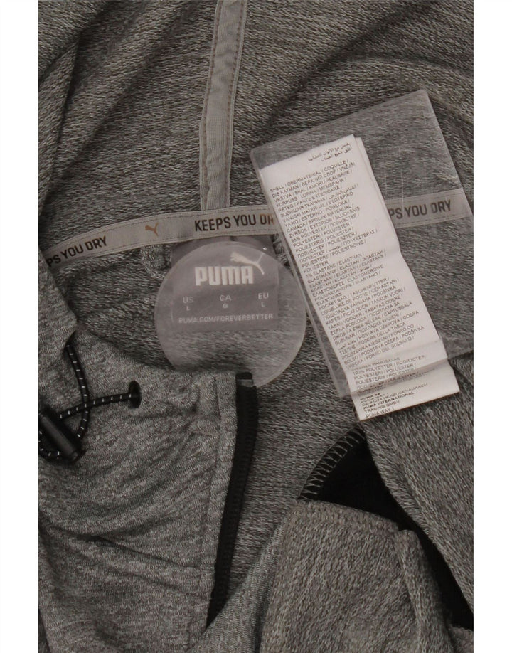 PUMA Mens Zip Hoodie Sweater Large Grey Colourblock Polyester