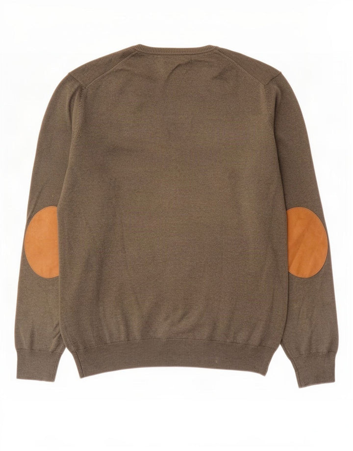 Massimo Dutti Herre V-hals sweater Stor Khaki