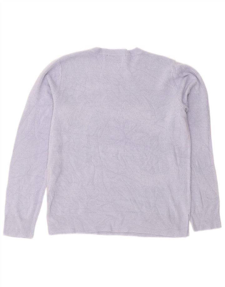 Marks & Spencer Dame sweater med rund hals DK 12 Medium Blue Acryl