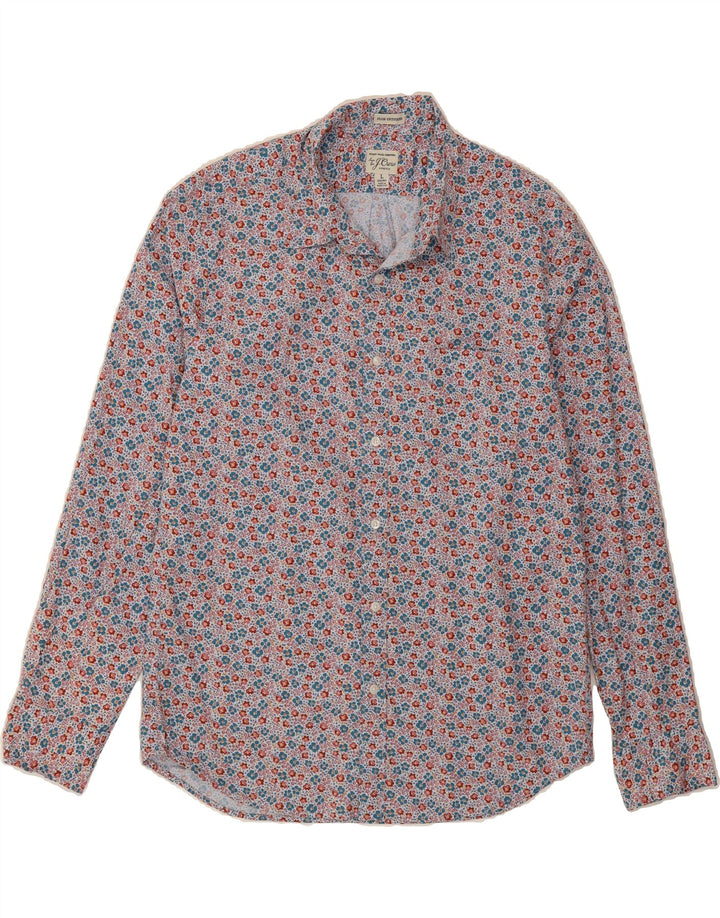 J. CREW Mens Slim Fit Shirt Large Multicoloured Floral Cotton Vintage J. Crew and Second-Hand J. Crew from Messina Hembry 