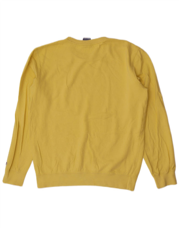 Champion Herre Sweatshirt Jumper Medium Gul Bomuld