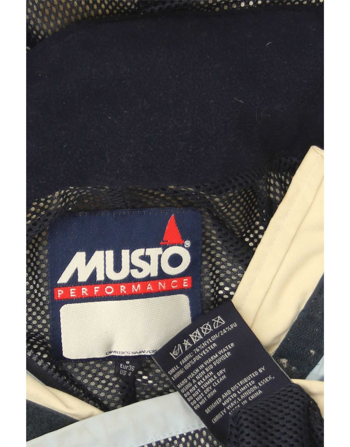 Musto vindjakke med hætte til kvinder EU 36 Small Blue Colourblock Nylon