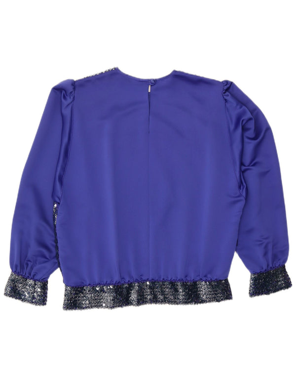 ARA Womens Long Sleeve Blouse Top EU 44 XL Blue Polyester