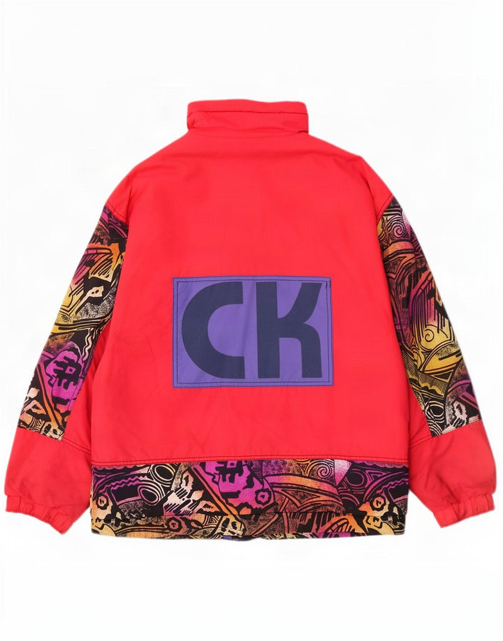 Capt. Cook Herre grafisk skijakke UK 40 Large Red Colourblock Polyamid