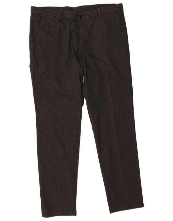Trussardi Herre Slim Chino Bukser IT 52 XL W36 L31 Grå sildebensbomuld