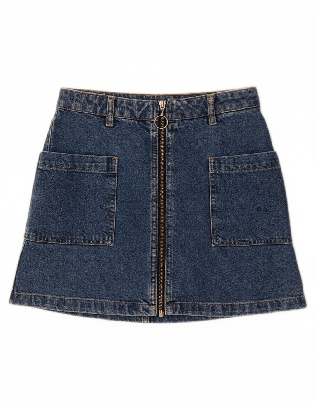 TOPSHOP Dame Mini Denim Nederdel UK 6 XS W26 Blå Bomuld