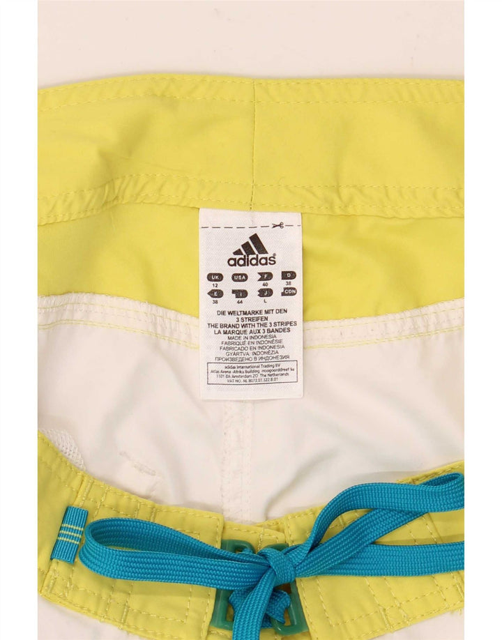 Adidas svømmeshorts til kvinder UK 12 Medium White Colourblock Polyester