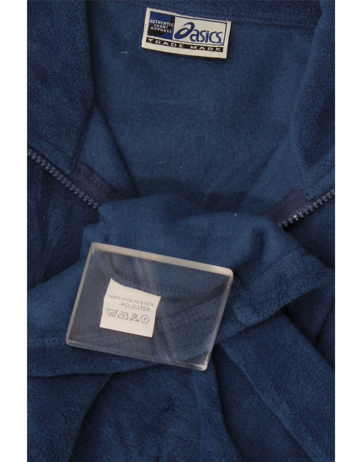 Asics Fleece Jumper til mænd med lynlås XL Marineblå polyester