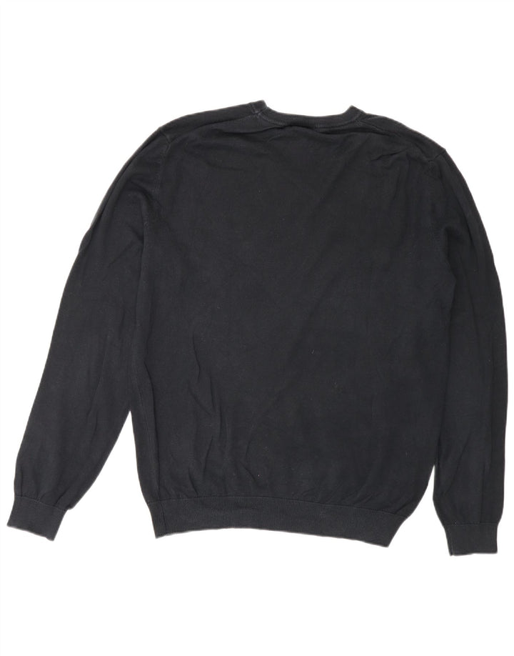 Benetton Herre Crew Neck Jumper Sweater Medium Black Classic