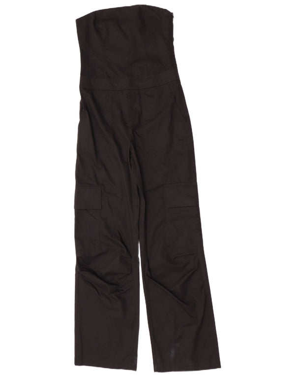 Zara Dame Stropløs Jumpsuit UK 10 Small Black Bomuld