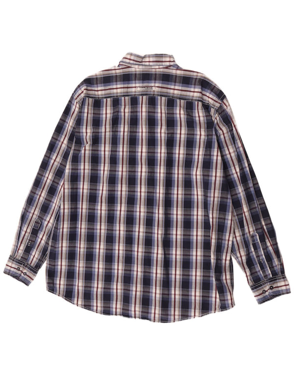 Camel Active Herreskjorte XL Navyblå Plaid Bomuld