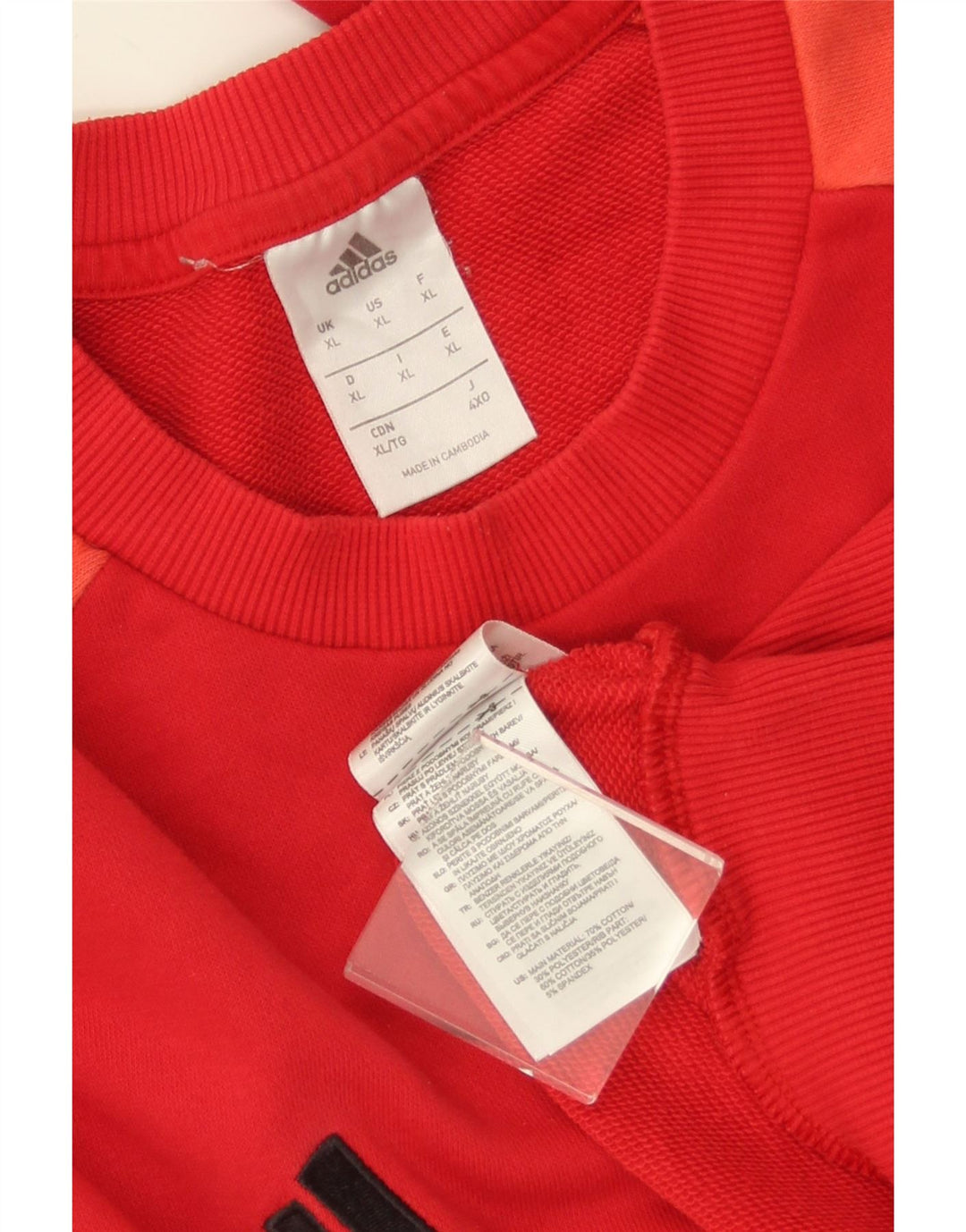 ADIDAS Sweatshirt til mænd XL Rød Colourblock Bomuld