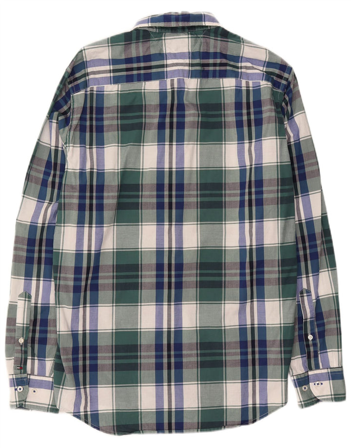 TOMMY HILFIGER Mens New York Fit Shirt Medium Green Check