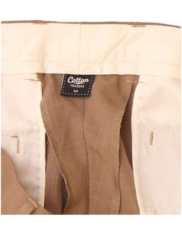 BOMULD TRADERS Straight Suit Bukser til mænd W42 L31 Beige Polyester