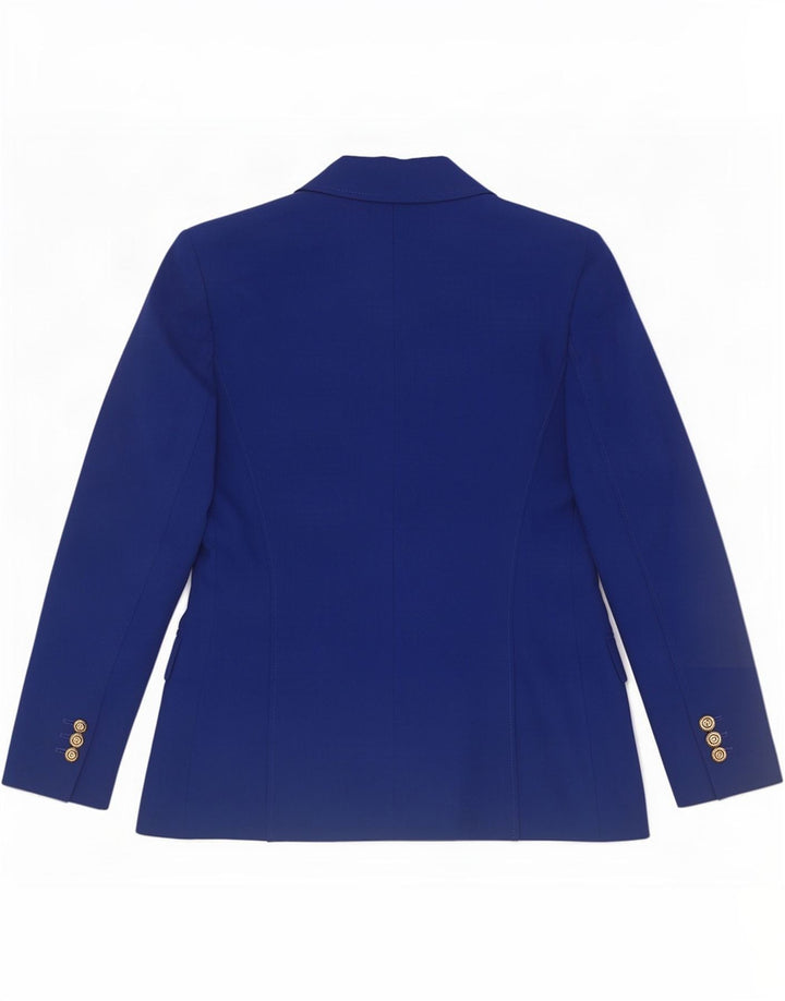 Zara Dame Dobbeltradet Blazer Jacket UK 12 Medium Blue Polyester