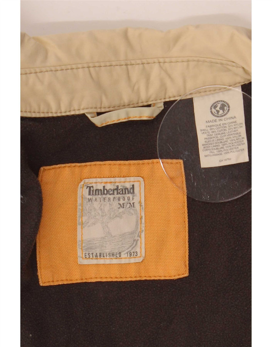 Timberland Herre Bomber Jacket UK 38 Medium Beige Bomuld