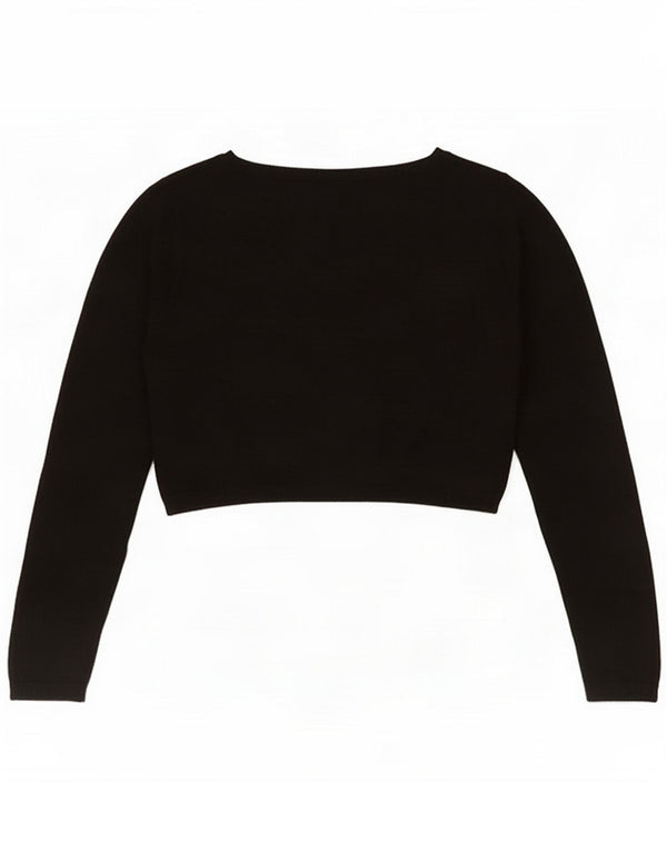 Phase Eight Womens Crop Top Langærmet UK 12 Medium Black Cotton