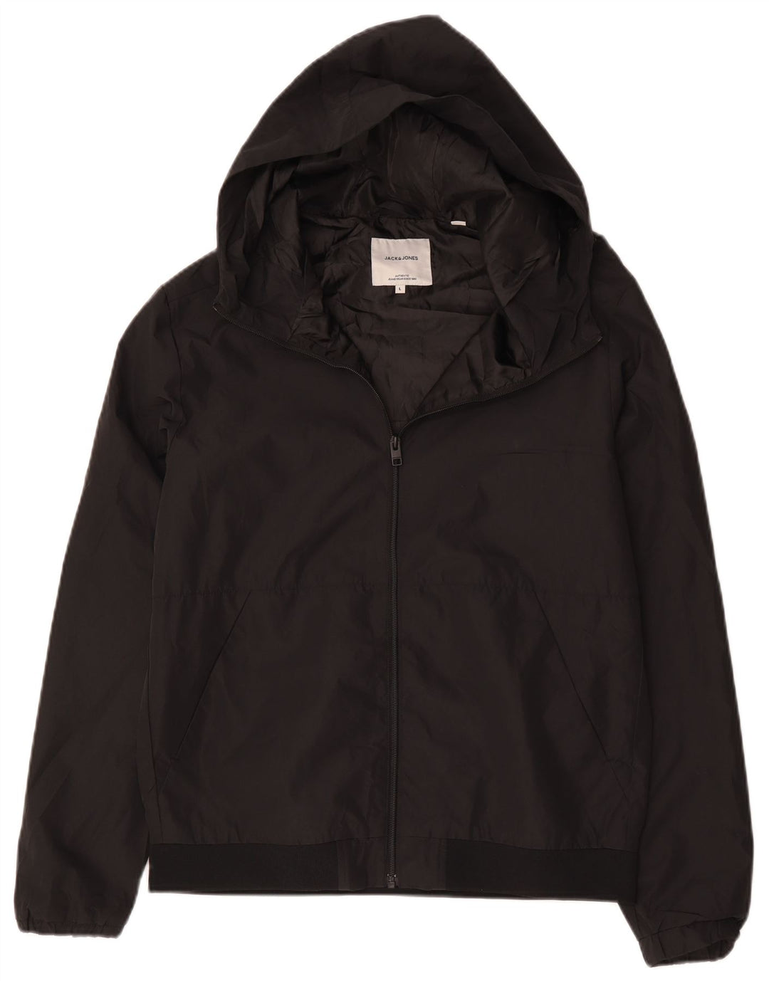Jack & Jones Herre Hooded Bomber Jacket UK 40 Large Black