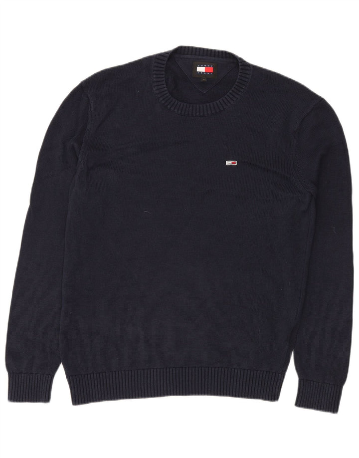 TOMMY HILFIGER sweater med rund hals til mænd mellem marineblå bomuld