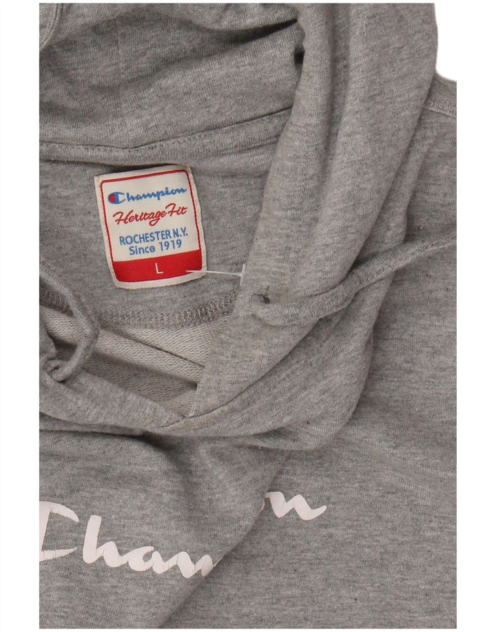 CHAMPION Womens Heritage Fit Grafisk hættetrøje Jumper UK 14 Large Grå