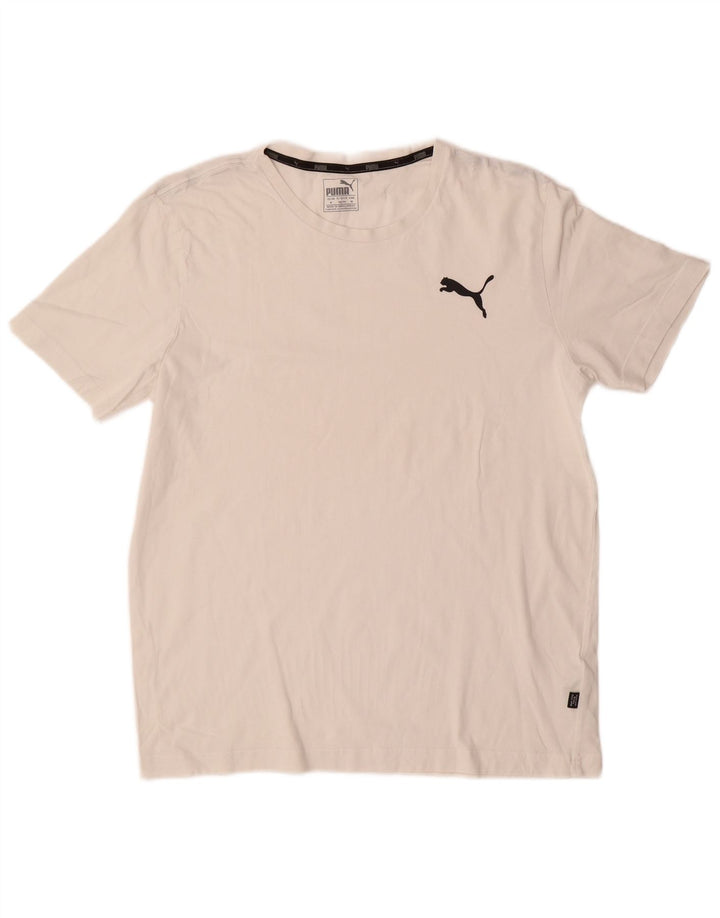 PUMA Herre T-Shirt Top Medium Hvid Bomuld