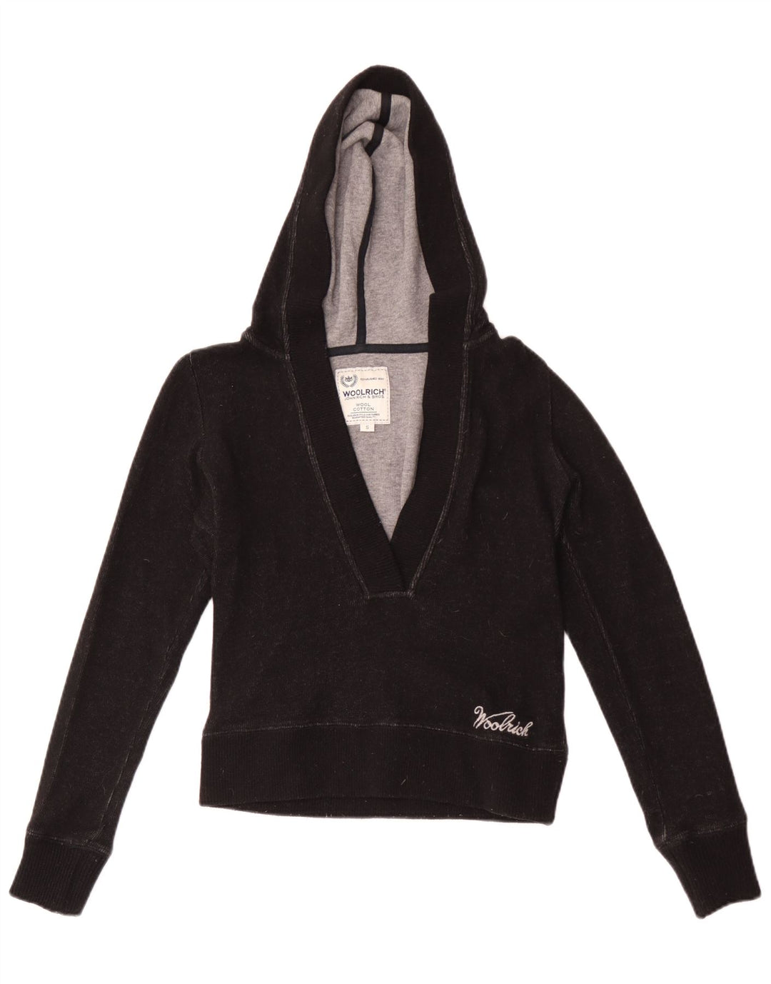 Woolrich Dame Hættetrøje UK 10 Small Black Wool