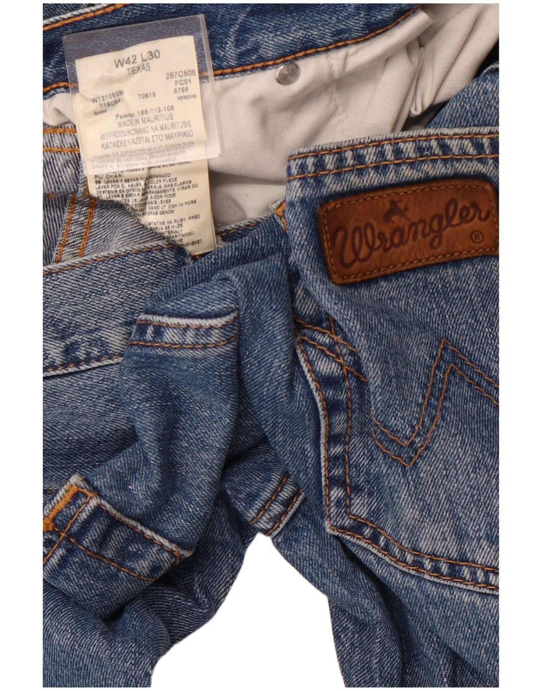 WRANGLER Herre Texas Straight Jeans W42 L30 Blå Bomuld