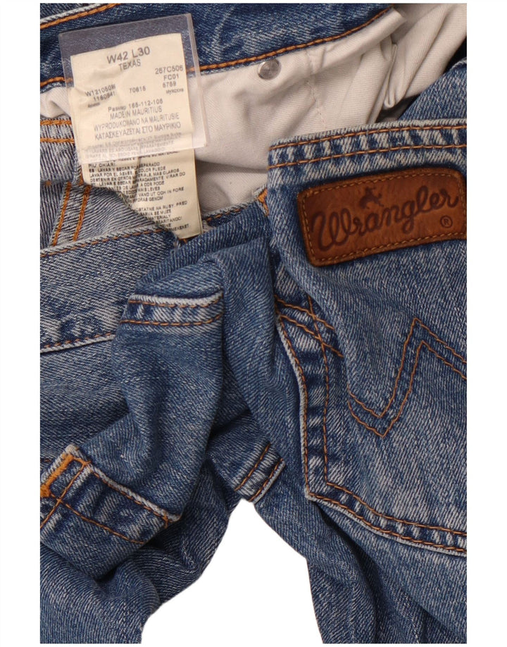 WRANGLER Herre Texas Straight Jeans W42 L30 Blå Bomuld
