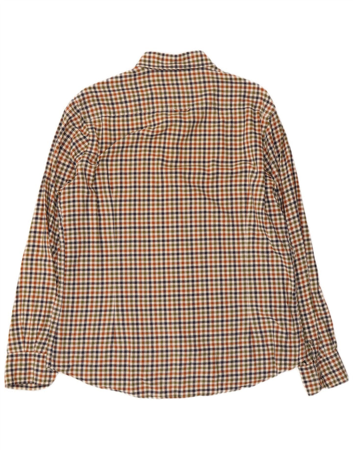 Massimo Dutti Herreskjorte Stor flerfarvet ternet bomuld