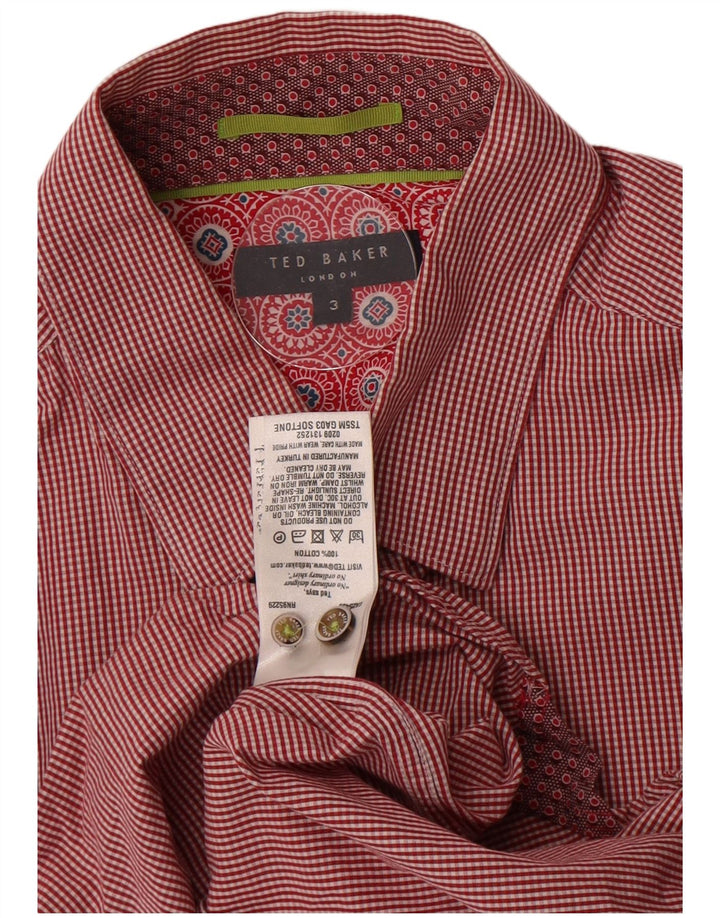 Ted Baker Herreskjorte str. 3 Medium Rød Gingham Cotton