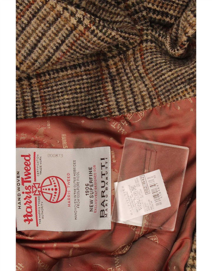 Harris Tweed Herre 2-knaps blazerjakke IT 52 XL brun ternet uld