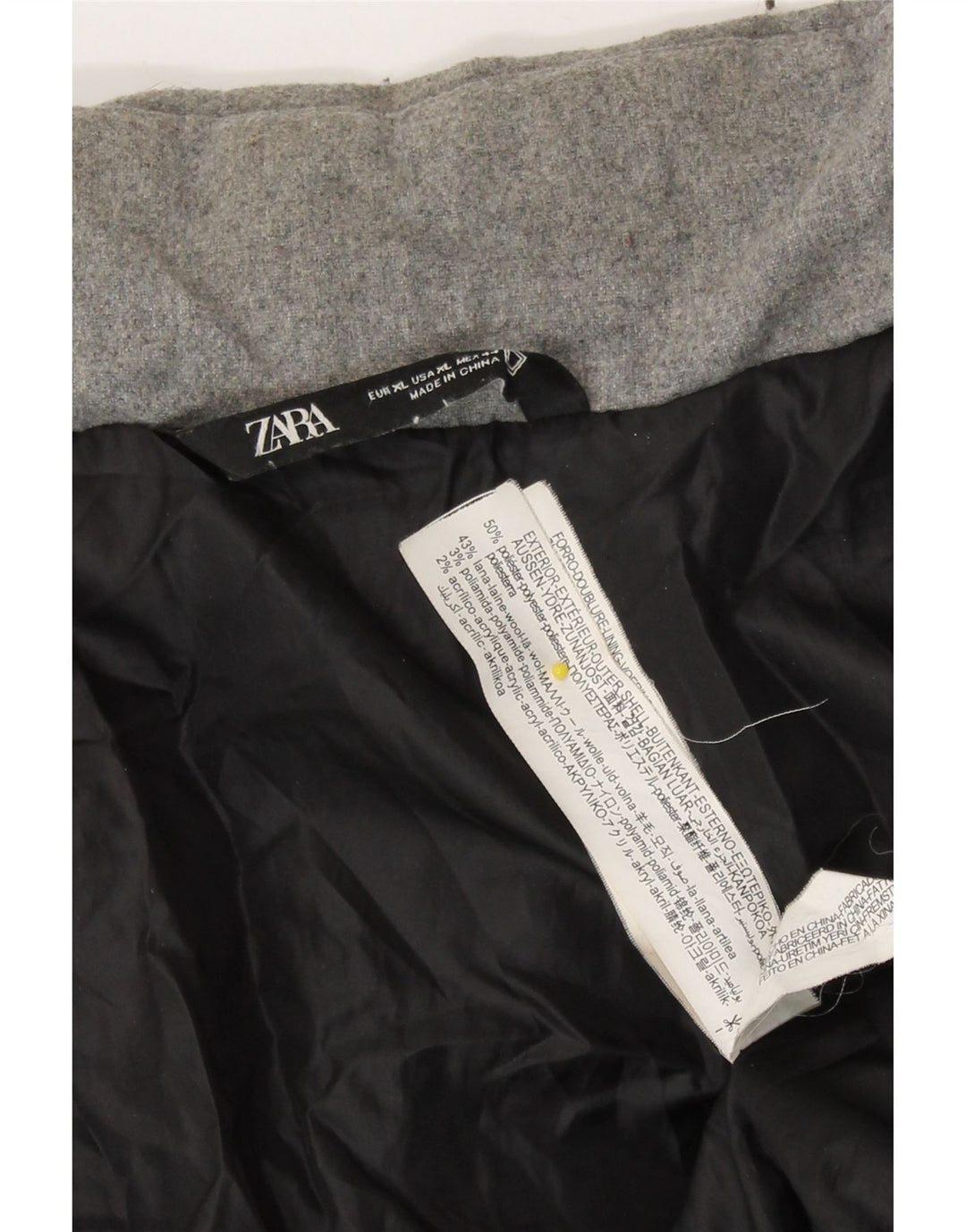 Zara Polstret Herrejakke UK 42 XL Grå Polyester