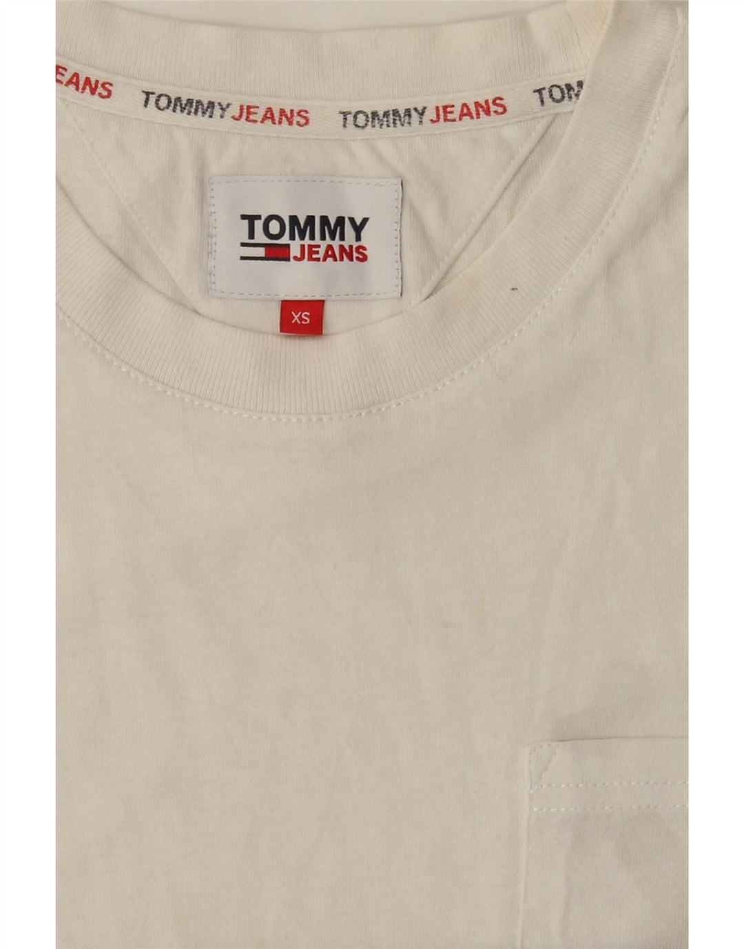 TOMMY HILFIGER Herre grafisk T-shirt Top XS Hvid