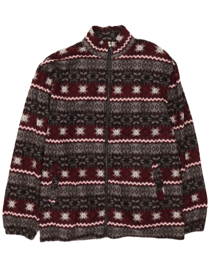 JINHAOLAI Fleecejakke til mænd UK 46 3XL Grå Fair Isle Polyester