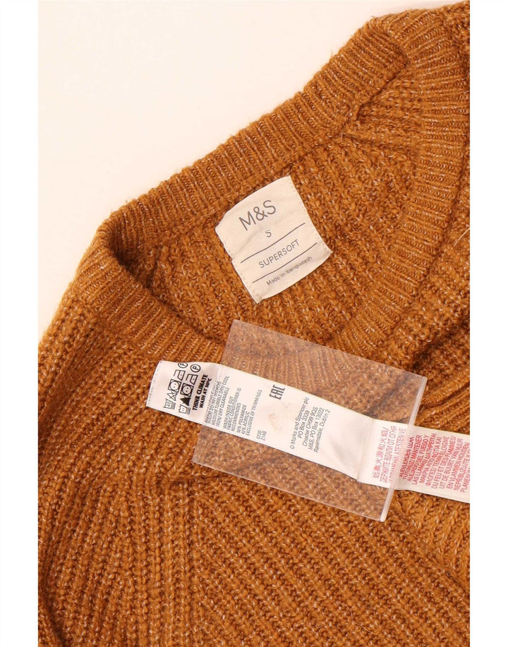Marks & Spencer Herre Boat Neck Jumper Sweater Lille brun polyamid