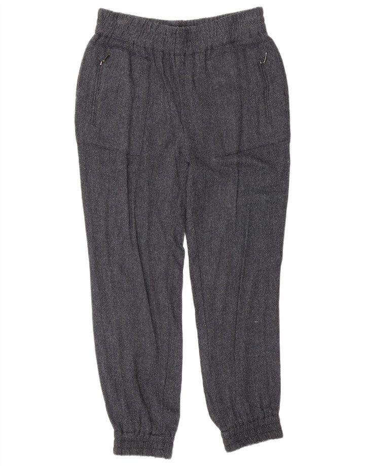 Zara joggerbukser til kvinder Medium W28 L27 Marineblå sildebensviskose